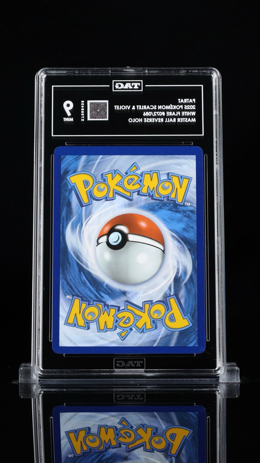 ‼️Patrat (Master Ball Pattern) 072/086 Sv: White Flare Holo TAG GRADE 9!💨