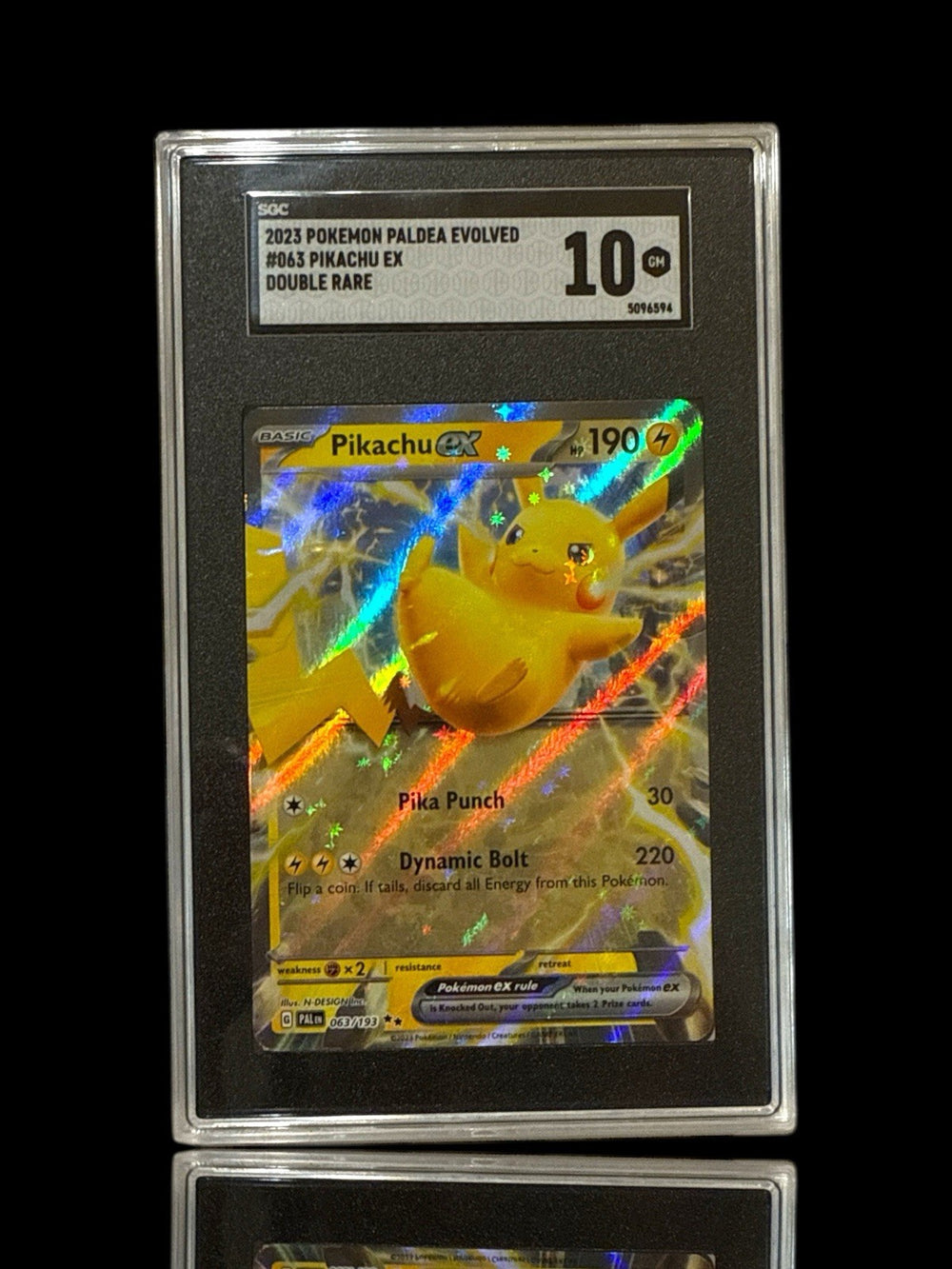 ‼️Pikachu ex 063/193: Paldea Evolved Holo GRADE 10! SHIPS FAST! SHOOT OFFER!💨