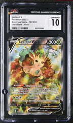 ‼️Leafeon V Pokémon (2021) Evolving Skies - 167/203 Ultra Rare~ GRADE 10💨