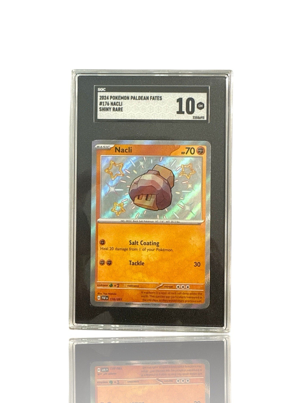 ‼️Pokemon Naclstack 177/091: Paldean Fates Holo GRADE 10! FAST SHIP~SHOOT OFFER!