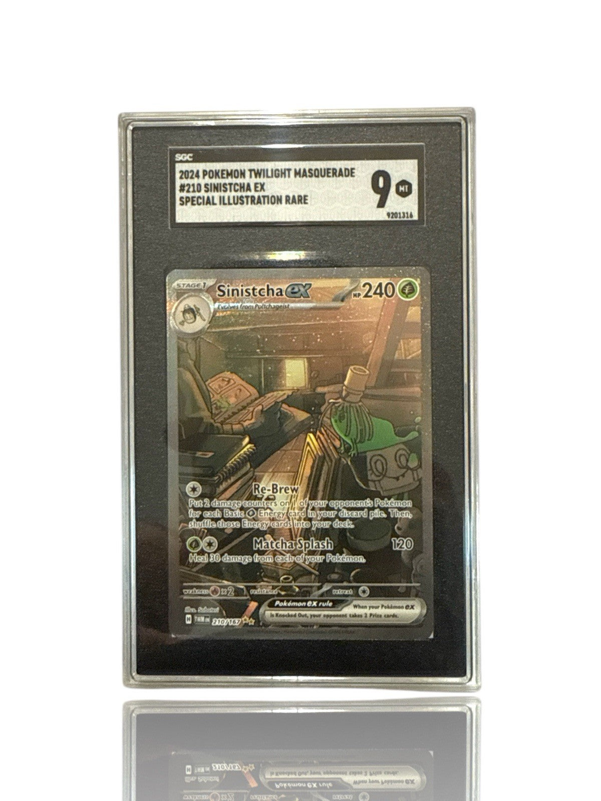 ‼️Pokemon Sinistcha ex 210/167: Twilight Masquerade Holo GRADE 9~SAME DAY SHIP