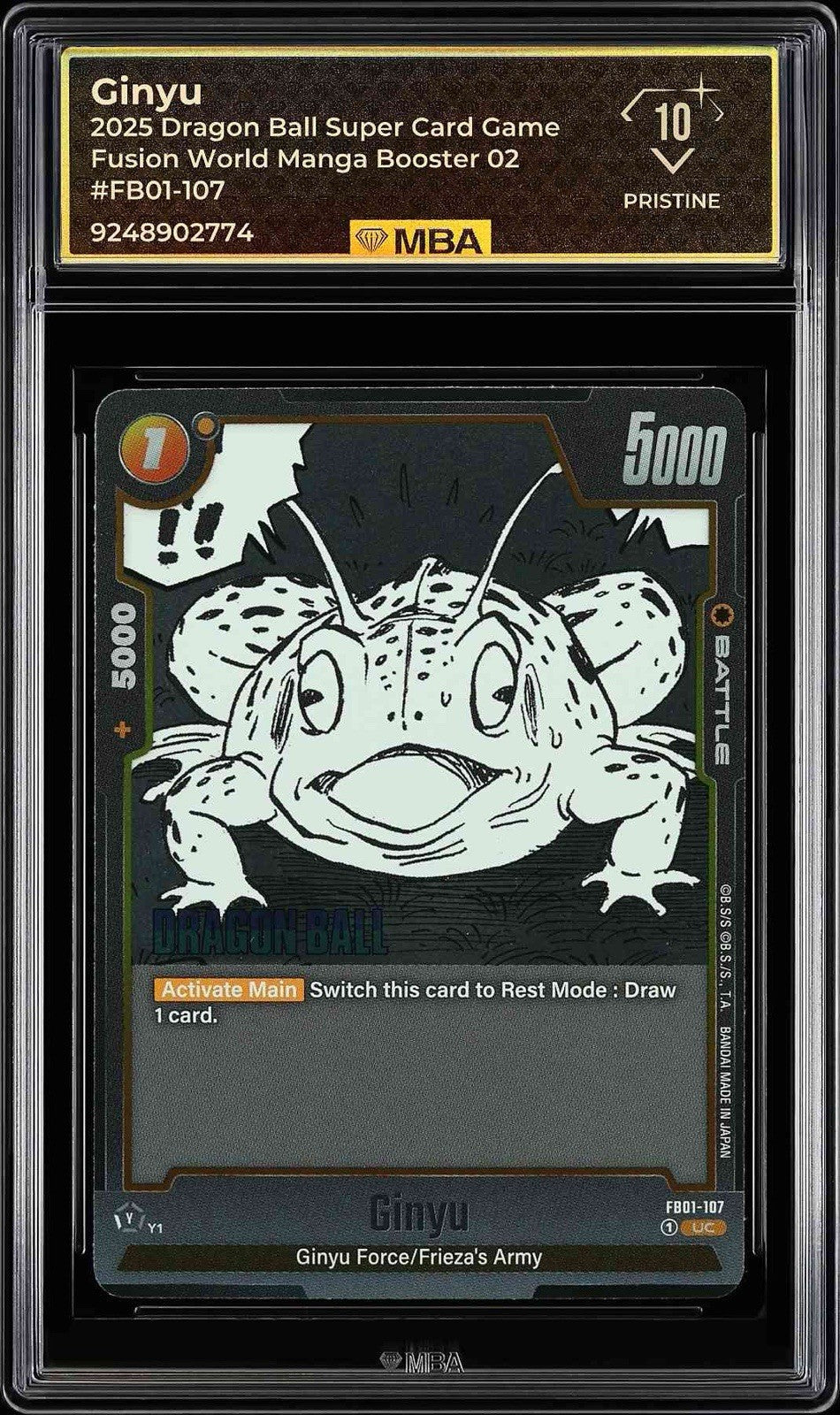 ⚠️ GINYU~ FB01-107 DBS MANGA 02~MBA BLACK LABEL PRISTINE 10 POP 1~SHOOT OFFER💨
