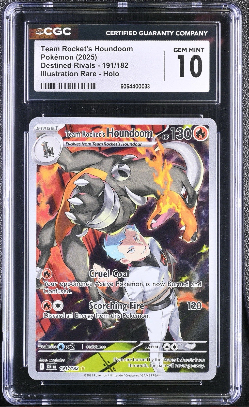 Team Rocket's Houndoom 191~Sv10: Destined Rivals Holo GRADE 10! FAST SHIP