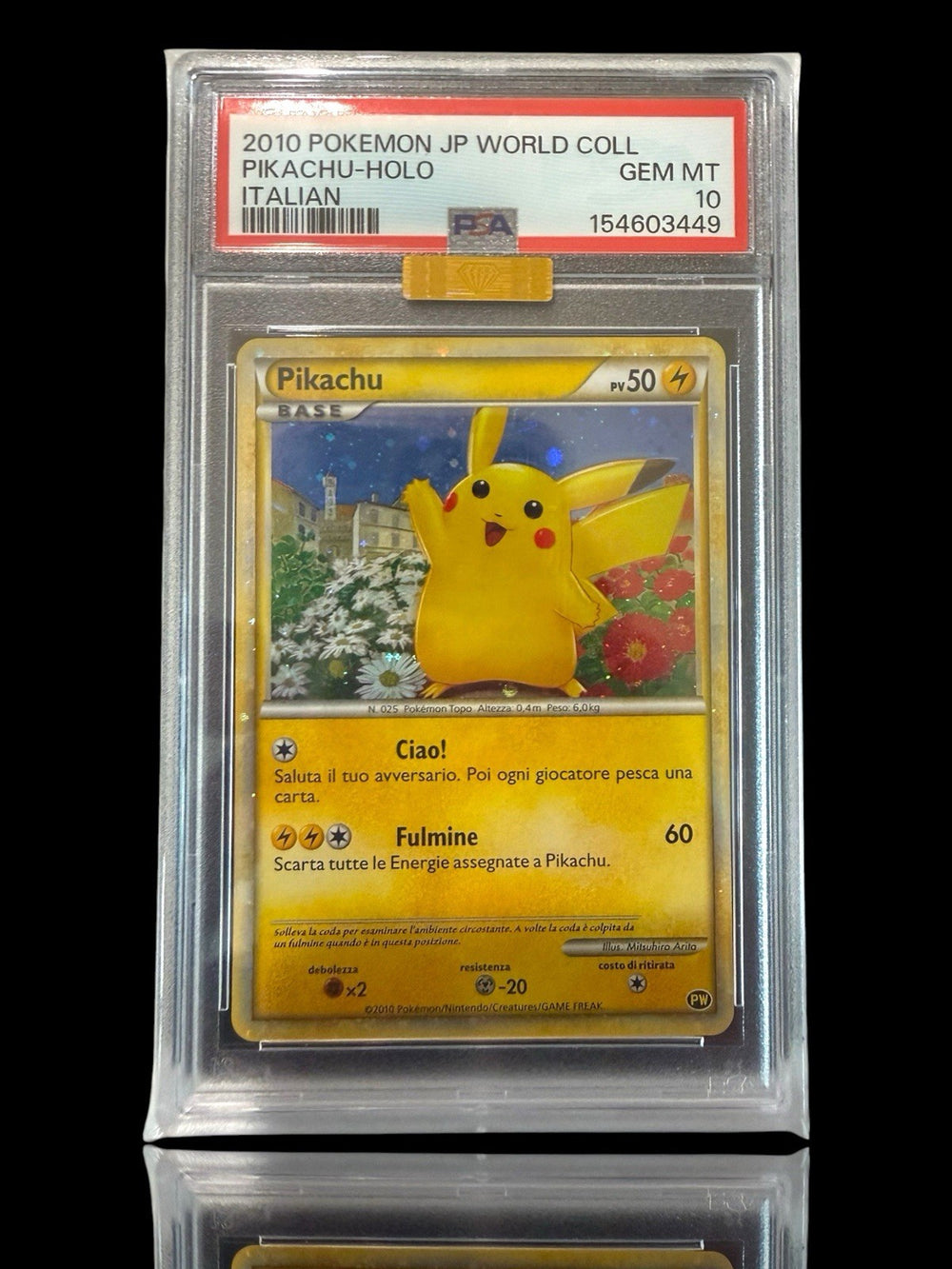 💛 Pikachu Italian World Collection Holo PSA 10 MBA PRISTINE GOLD DIAMOND💎