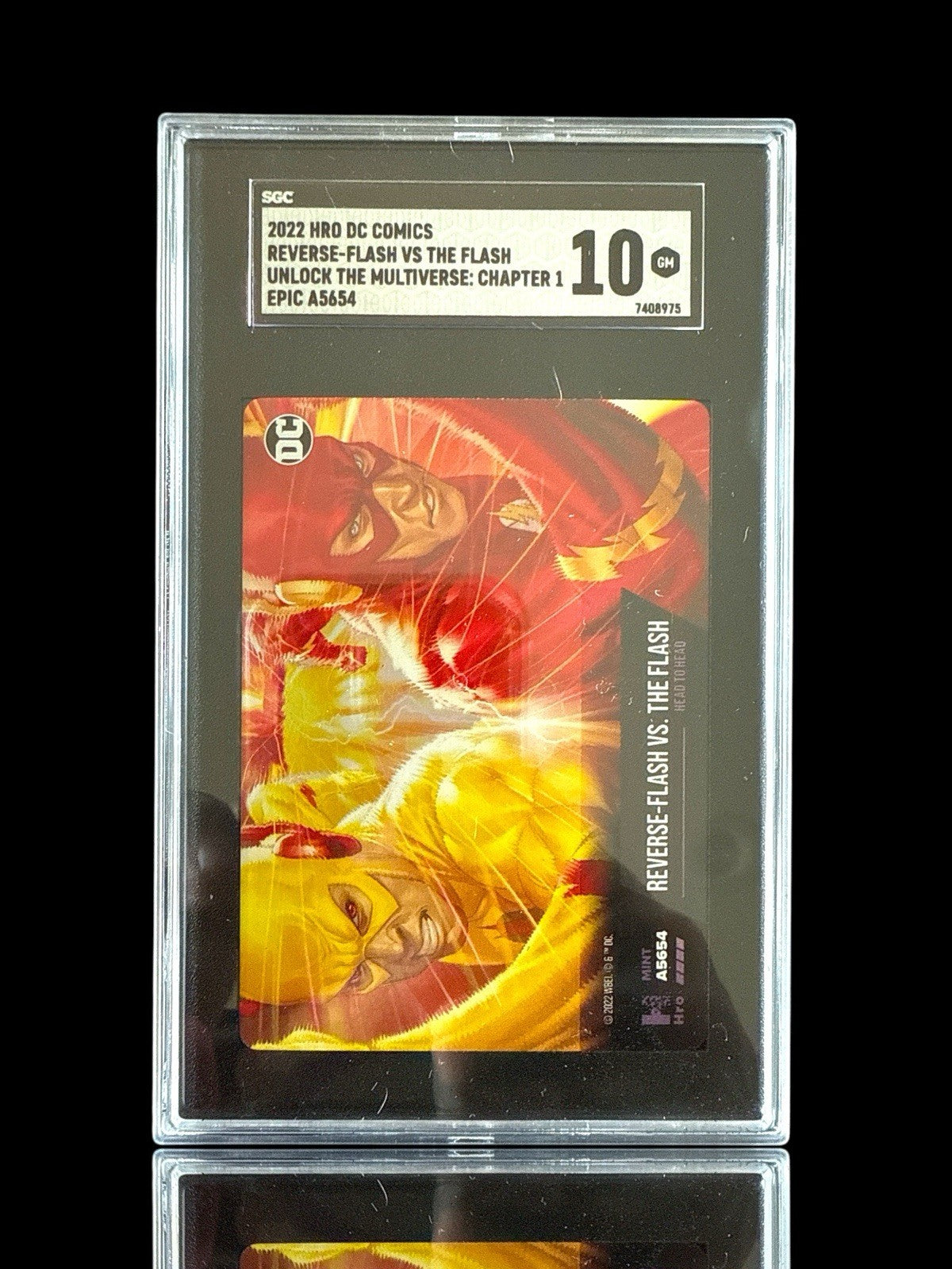 ‼️2022 DC COMICS REVERSE-FLASH VS THE FLASH BRUCE HOLO CARD GRADE 10!💨