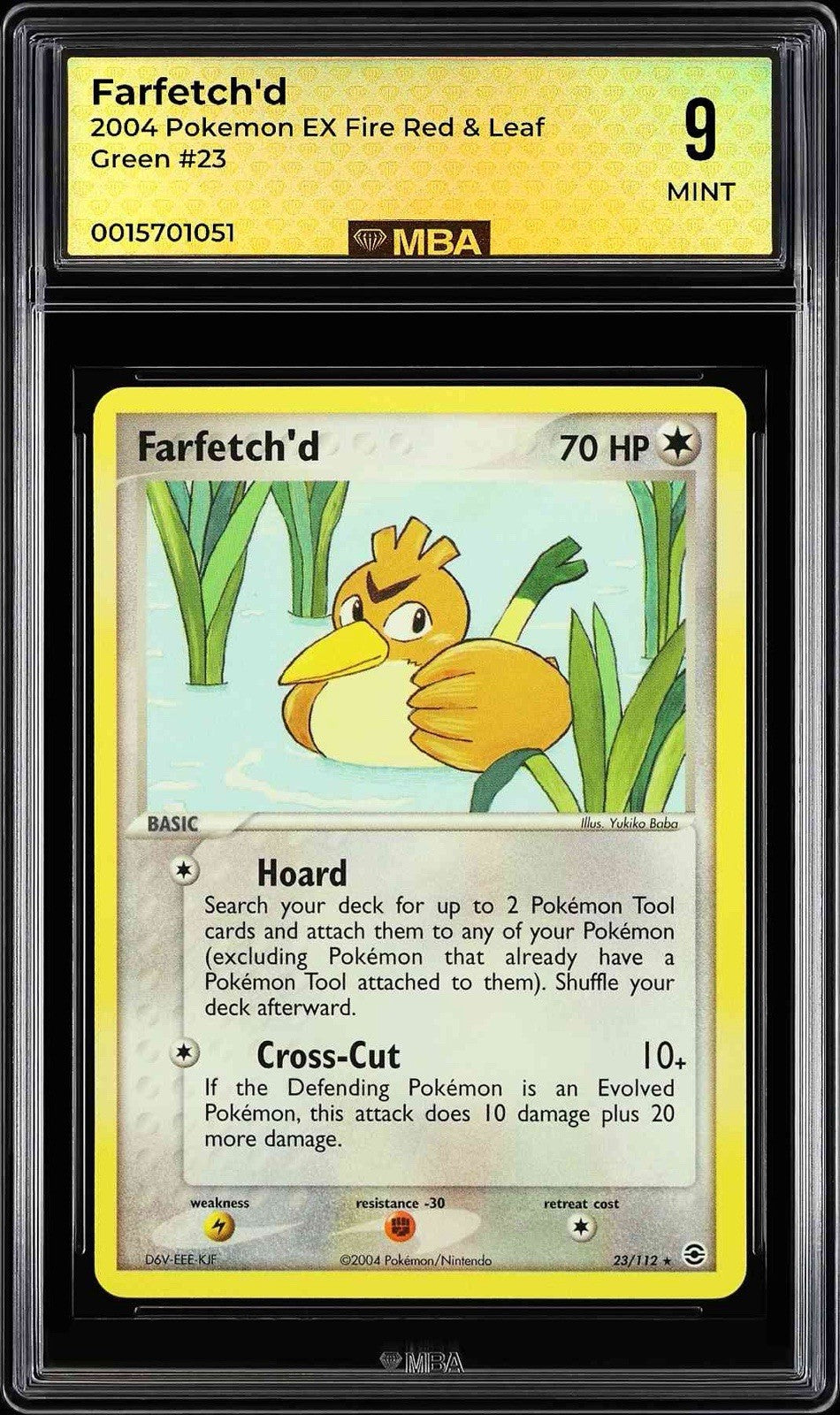 ⚠️Farfetch'd 2004 Pokemon EX Fire Red & Leaf Green #23~MBA GRADE 9~SHOOT OFFER💨