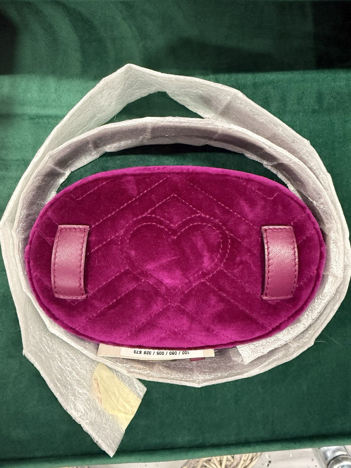 ⚠️ NEW RARE W/ TAGS~Gucci Marmont Belt Belt Bag Velvet Fuscia RETAIL IS $980💨