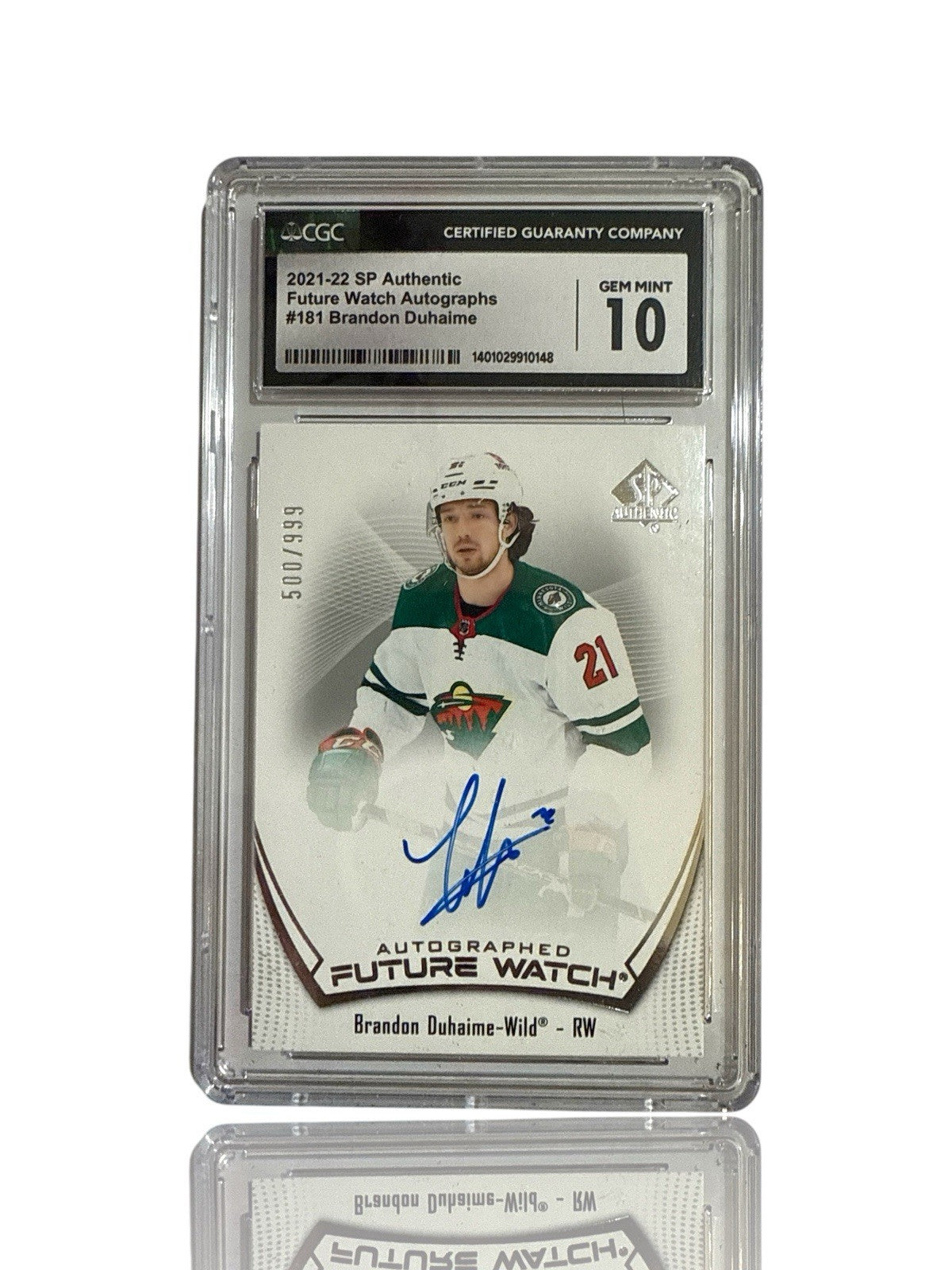 ‼️2021-22 SP Authentic AUTO Future Watch Brandon Duhaime #181~ GRADE 10!💨