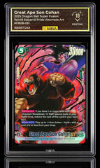 ‼️ Great Ape Son Gohan FB08-051 Alt Art DBS Fusion World~PRISTINE 10 MBA BLACK💨