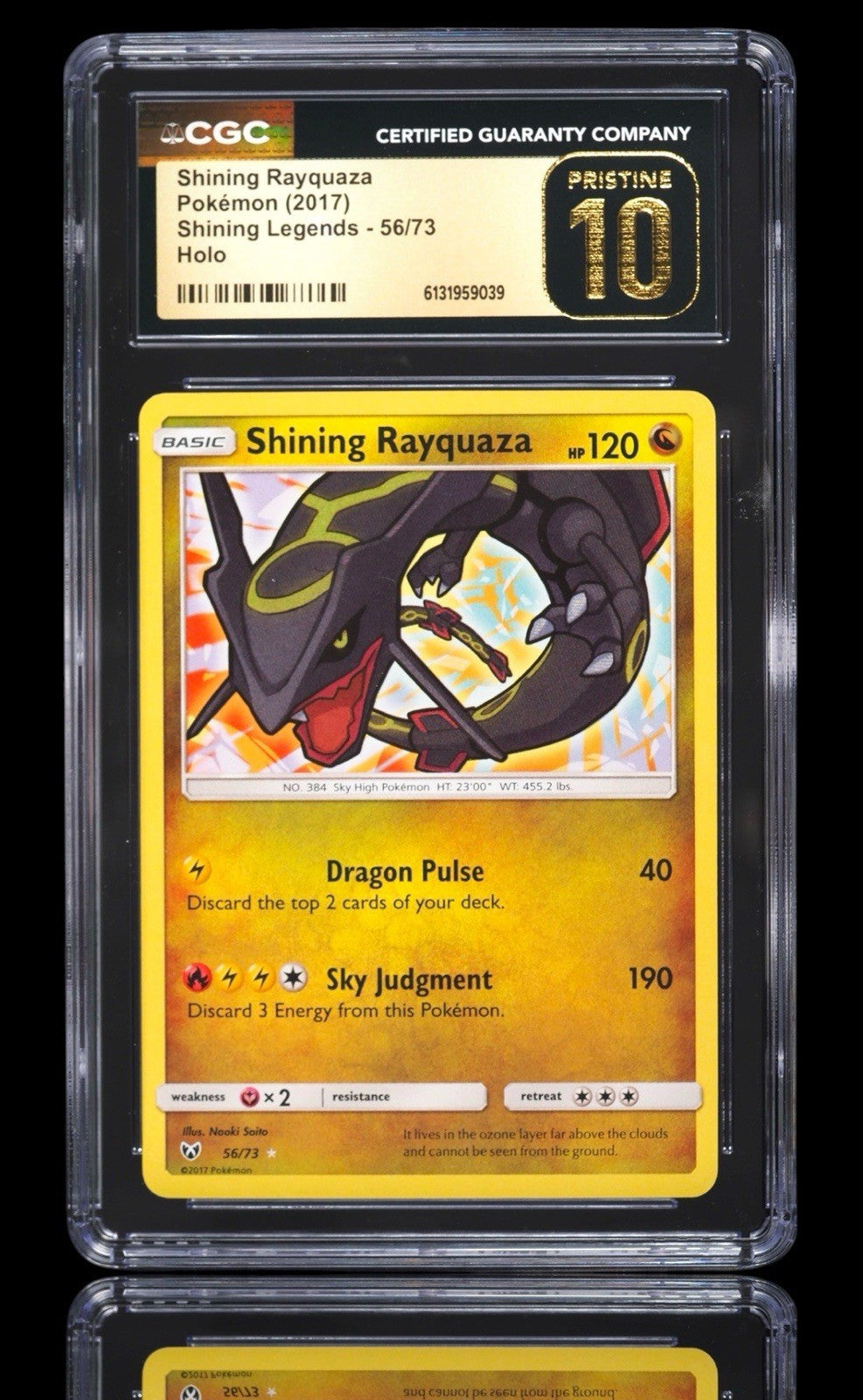 🔥 Shining Rayquaza 56 Shining Legends GRADE 10 PRISTINE GOLD LABEL TOP POP!💨
