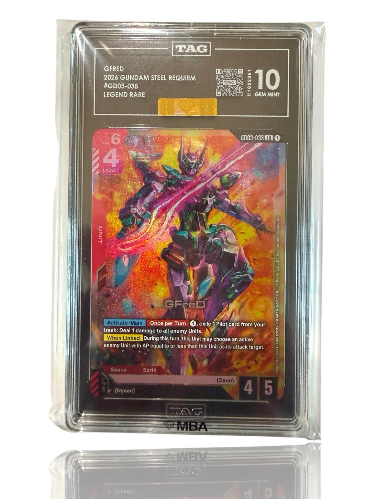 😈 GFRED 2026 GUNDAM STEEL REQUIEM #GD03-035 LEGEND+ TAG 10 GOLD DIAMOND MBA💎
