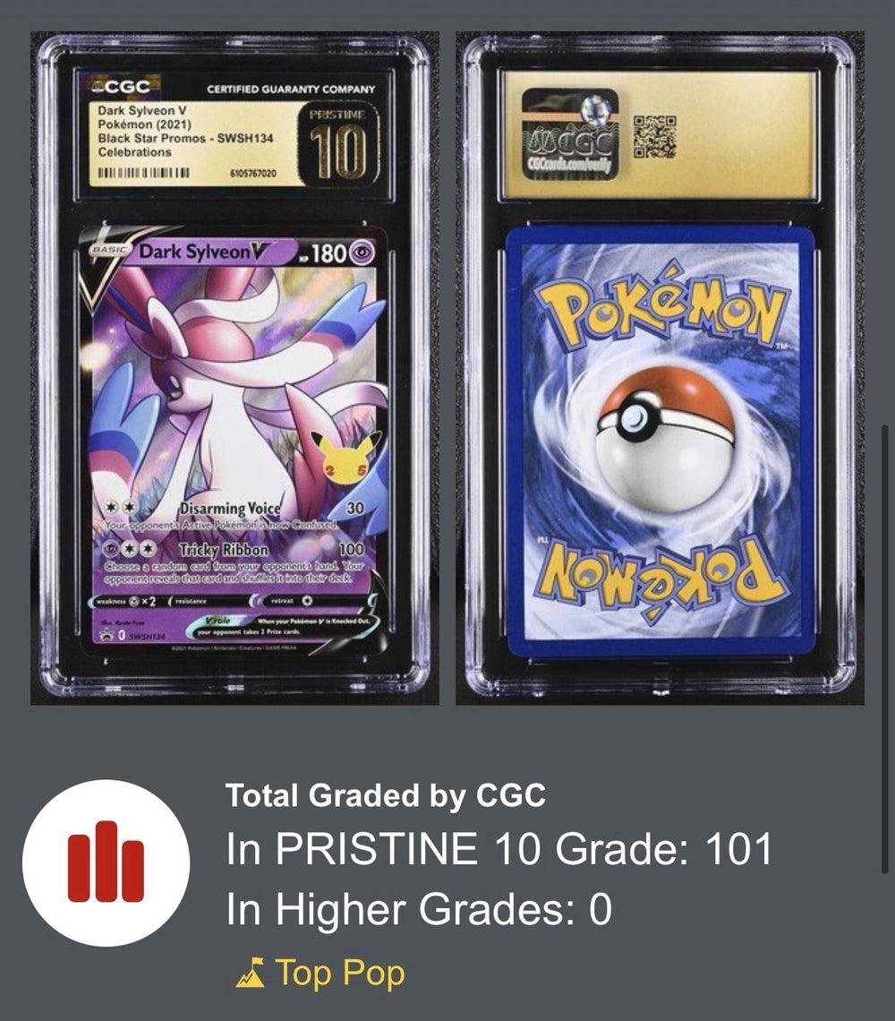 ‼️Dark Sylveon V~Sword & Shield BLACK STAR Promo GRADE 10 PRISTINE GOLD LABEL💨