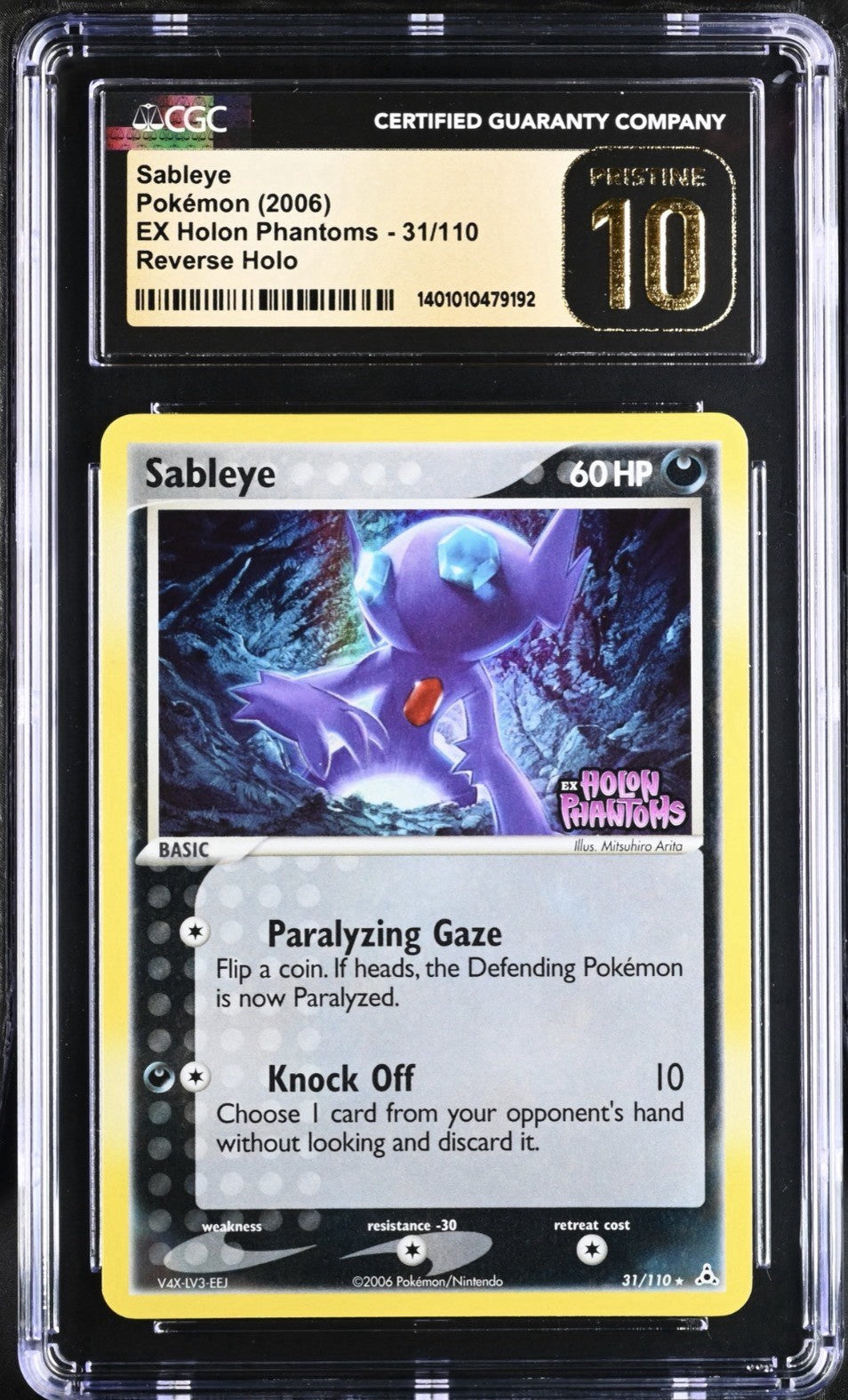 💎 Sableye #31 Holon Phantoms Reverse Holo GRADE 10 PRISTINE GOLD LABEL POP 2💨