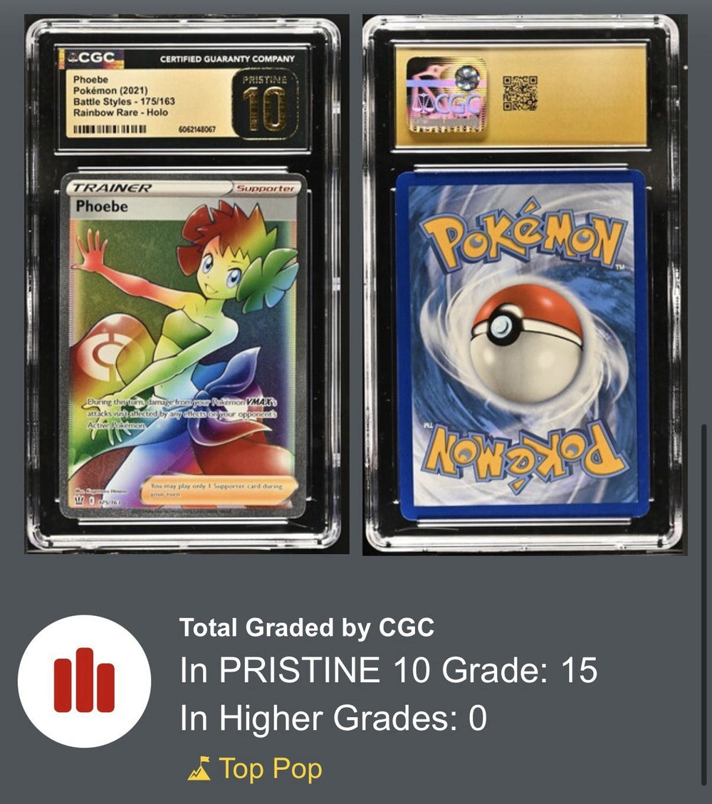 ‼️Pokemon Phoebe Secret #175 Battle Styles GRADE 10 PRISTINE GOLD LABEL TOP POP