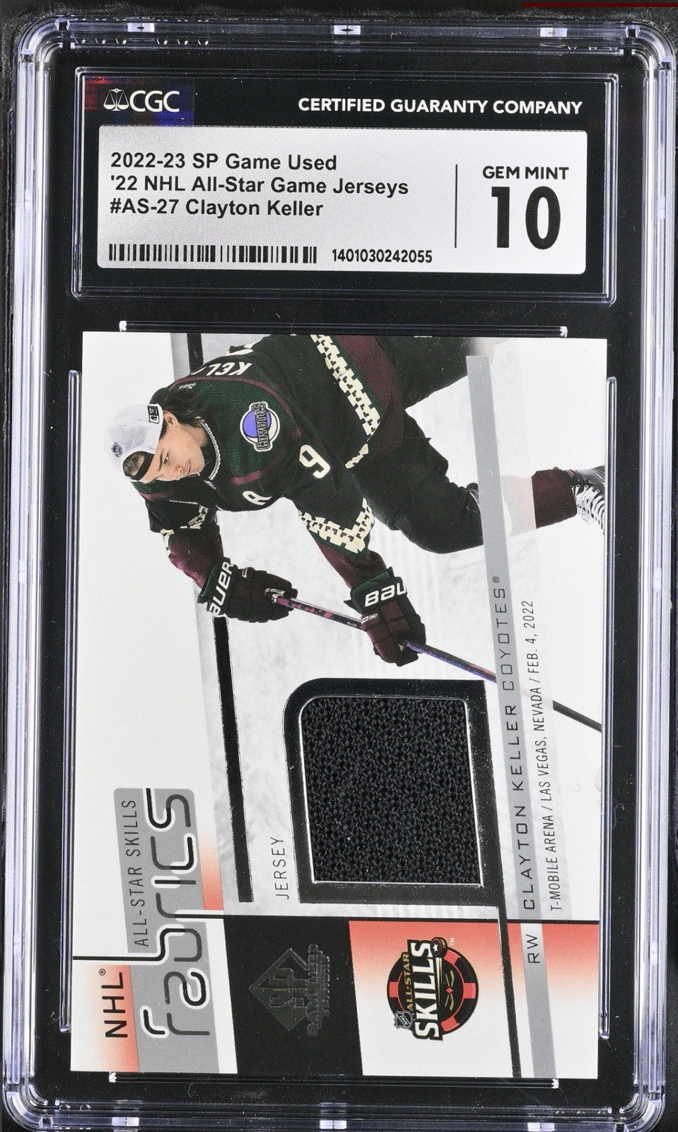 ‼️2022-23 SP Game Used NHL All-Star Game Jerseys Clayton Keller GRADE 10~POP 1💨
