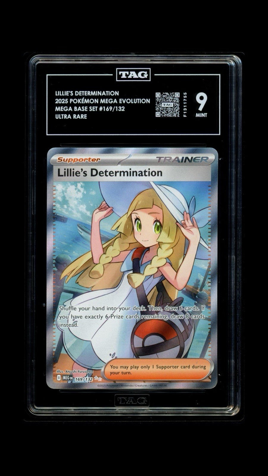 💙Lillie's Determination 119 Mega Evolution TAG GRADE 9! FAST SHIP SHOOT OFFER💨