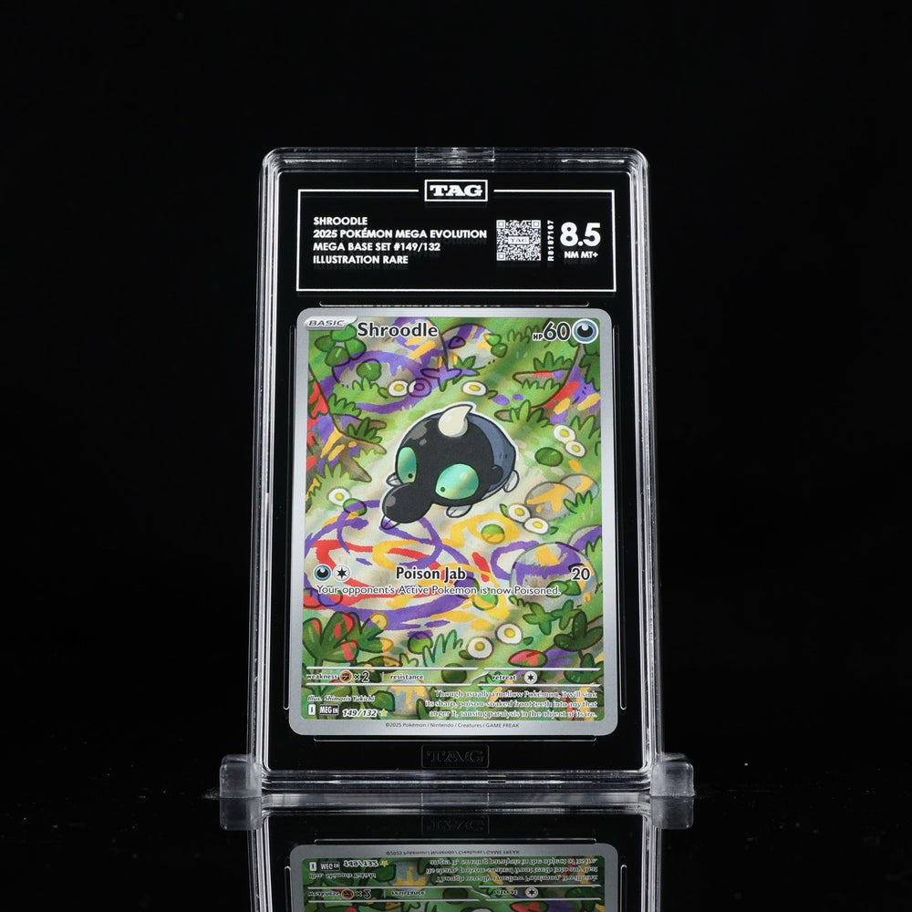 ‼️Shroodle 149/132: Mega Evolution Holo GRADE 8.5! SHIPS SAME DAY~SHOOT OFFER💨