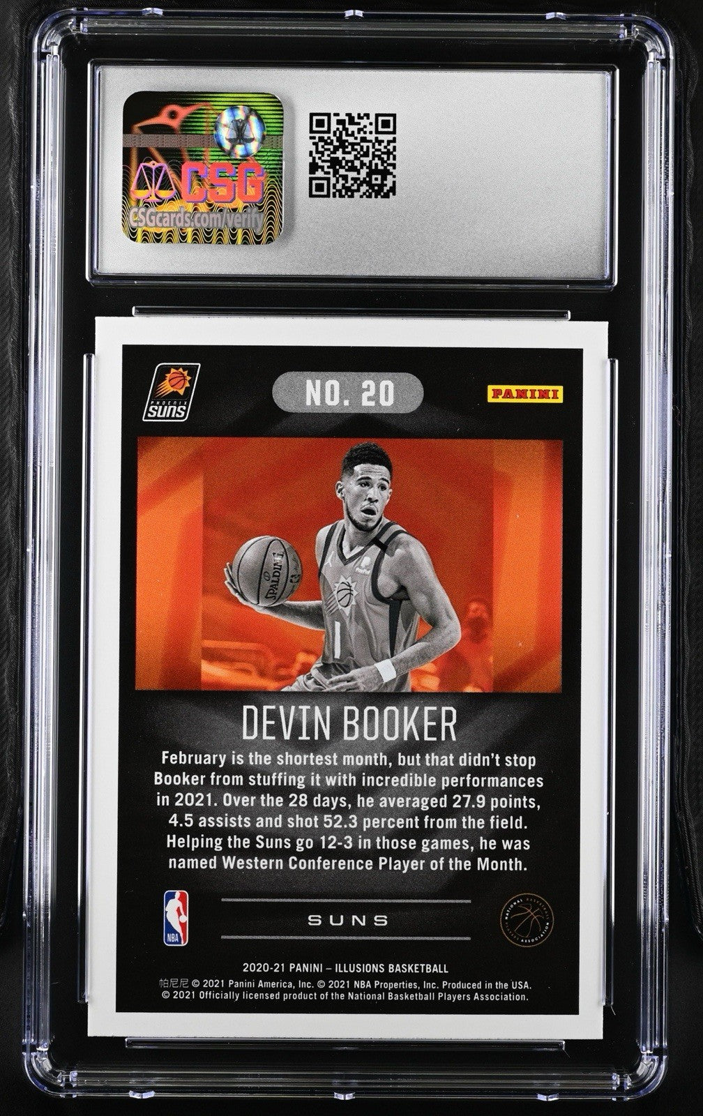‼️2020-21 Panini Illusions - Devin Booker #20 Trophy Starlight~GRADE 10~POP 1💨