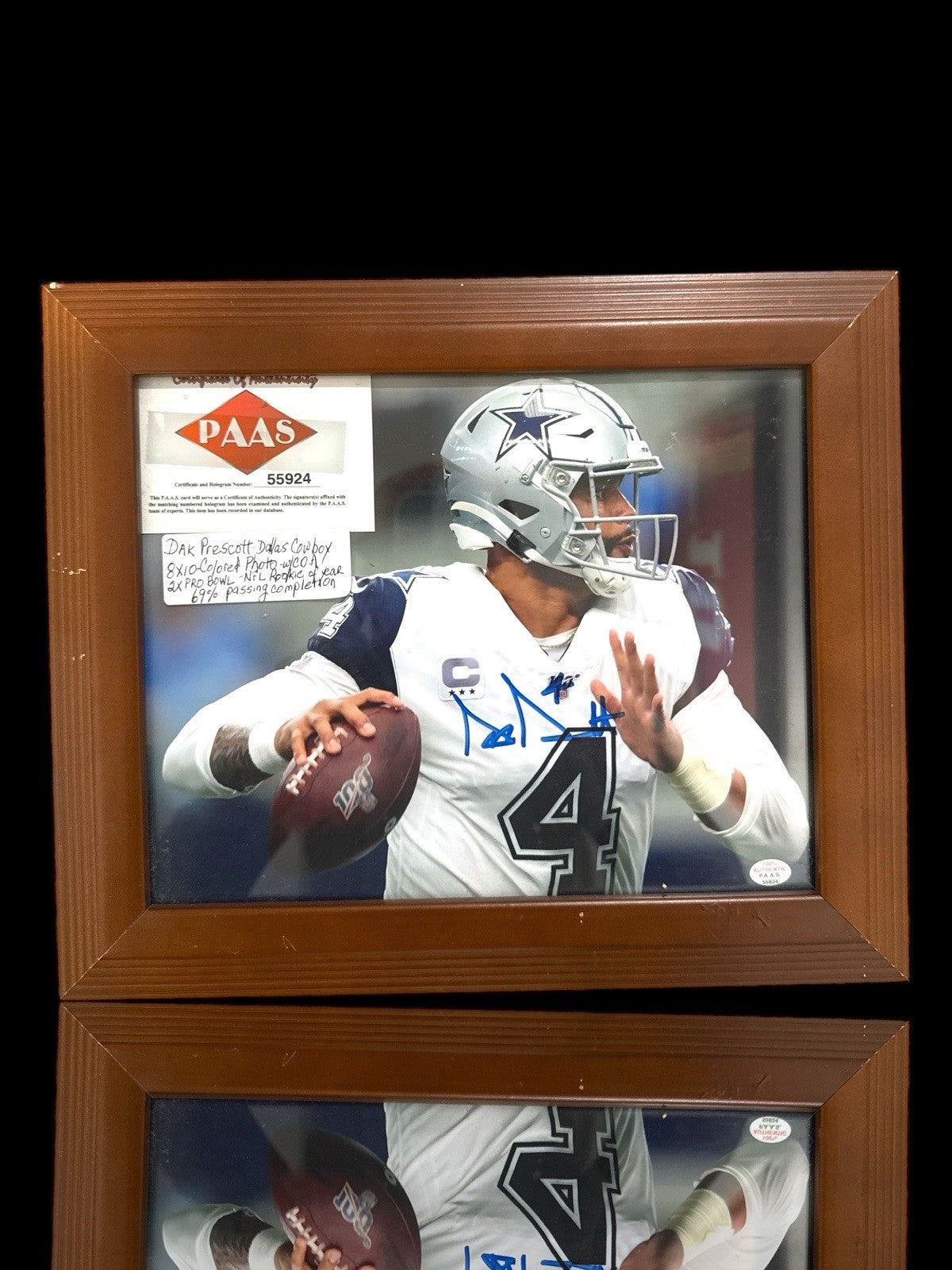 ‼️Dak Prescott Signed Photo COA Dallas Cowboys Autograph 12x8 Framed SHOOT OFFER