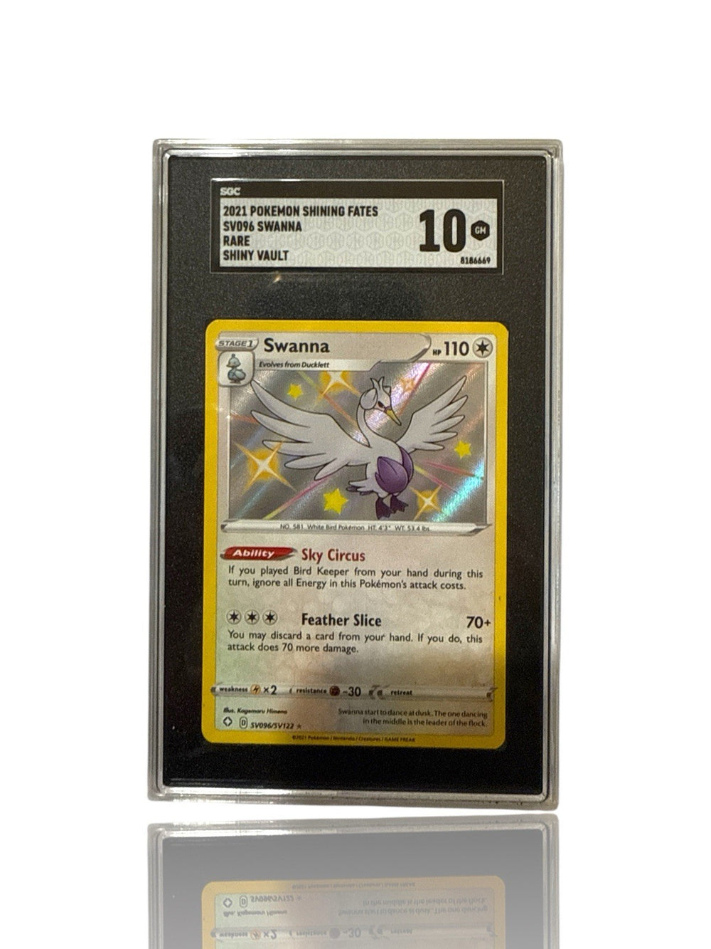 ‼️Pokemon Swanna SV096/SV122 Shining Fates~Shiny Vault Holo GRADE 10~FAST SHIP💨