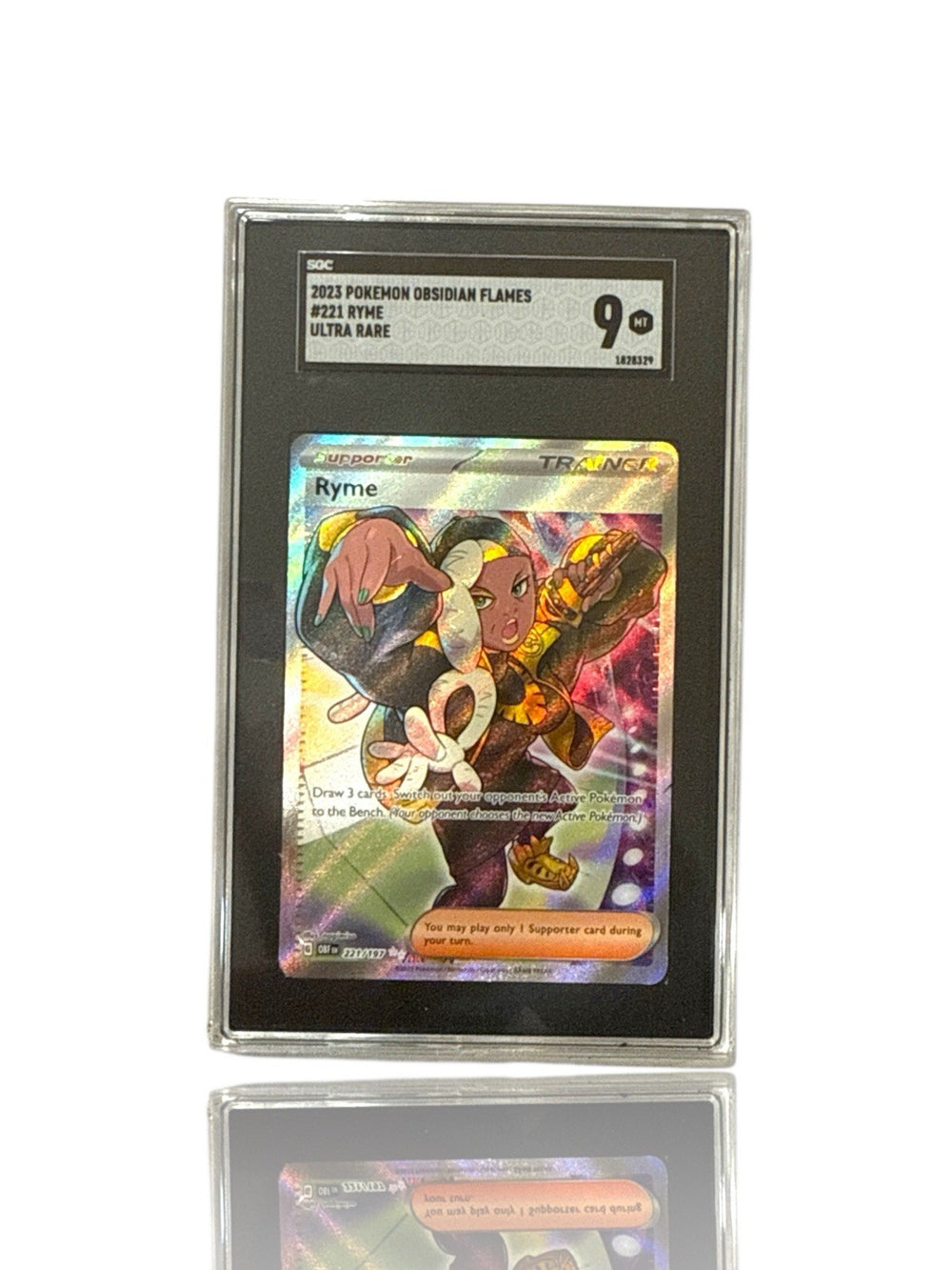 ‼️Pokemon Ryme 221/197: Obsidian Flames Holo GRADE 9! FAST SHIP~SHOOT OFFER💨