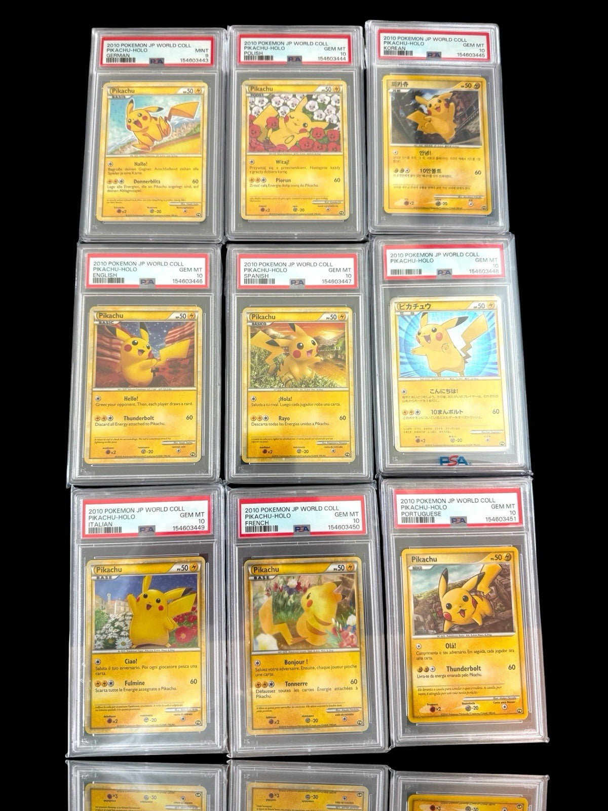 ⚡️Pikachu World Collection Holo SEQUENTIAL SET ALL PSA 10 ONE PSA 9~W/ INSERT💨