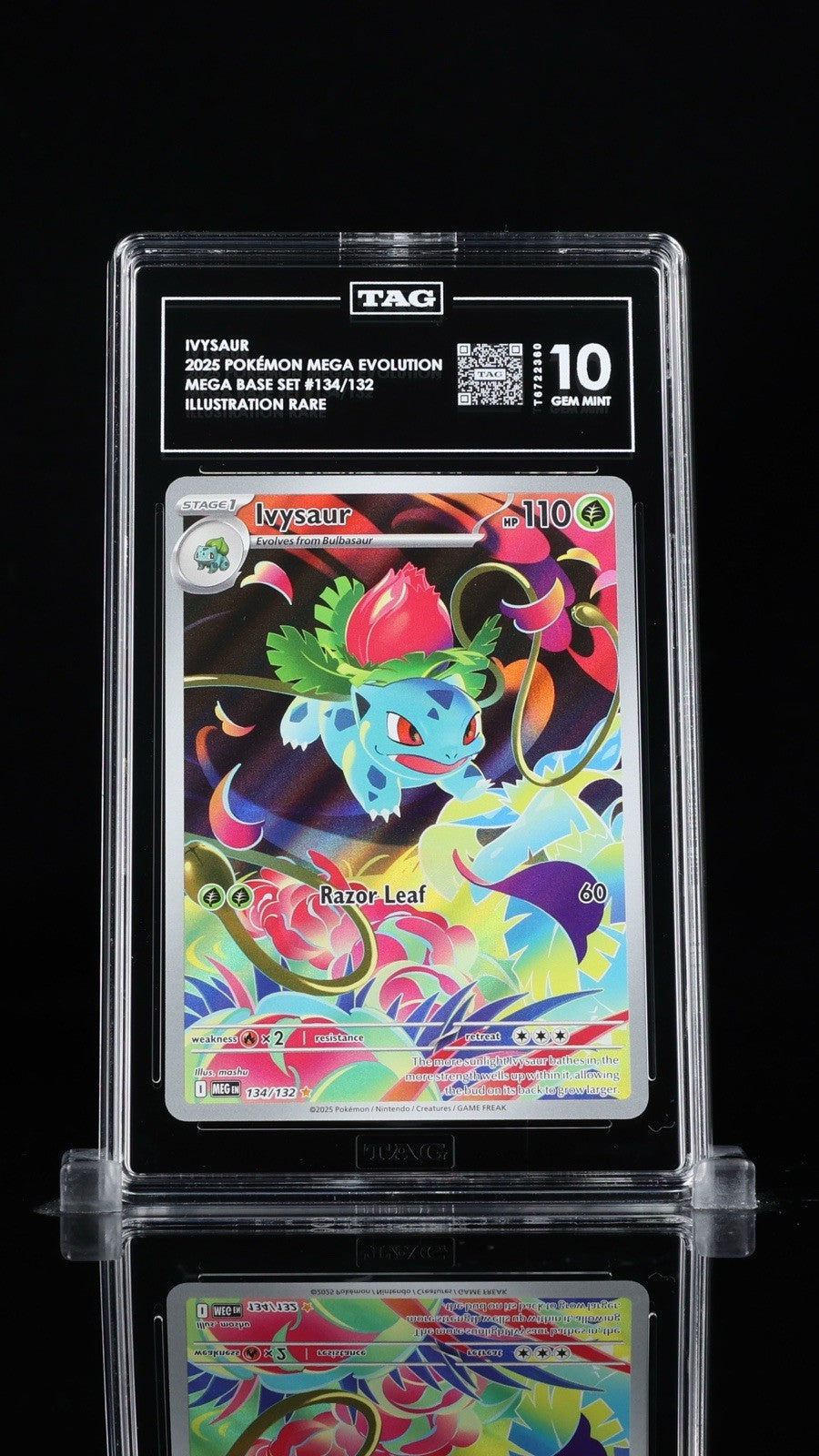 🌿Ivysaur 134/132: Mega Evolution Holo GRADE 10! SAME DAY SHIP! SHOOT OFFER!💨