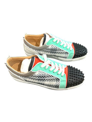 Christian Louboutin Louis Junior Spikes Orlato Flat Blue Low Top Sneaker 47~13
