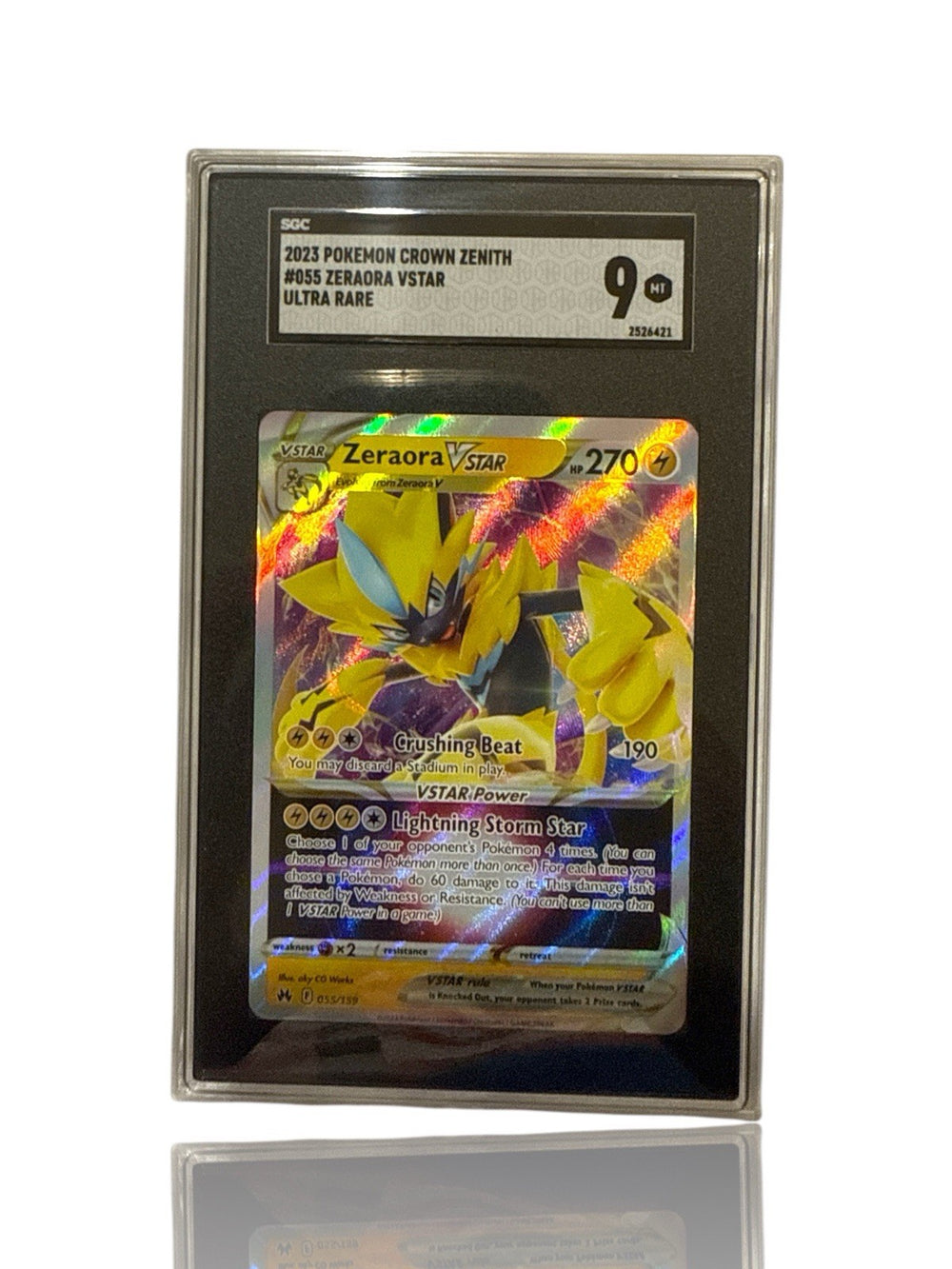 ‼️Pokemon Zeraora VSTAR 055/159 Crown Zenith Holo GRADE 9! FAST SHIP~SHOOT OFFER