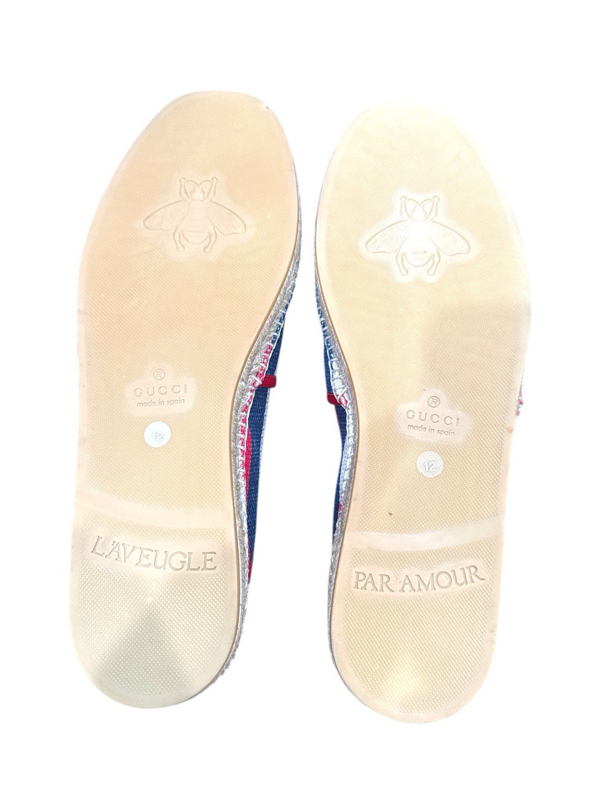 ‼️GUCCI New In Box Sylvie Logo Stripe Canvas Espadrille GUCCI SZ 12~SHOOT OFFER!