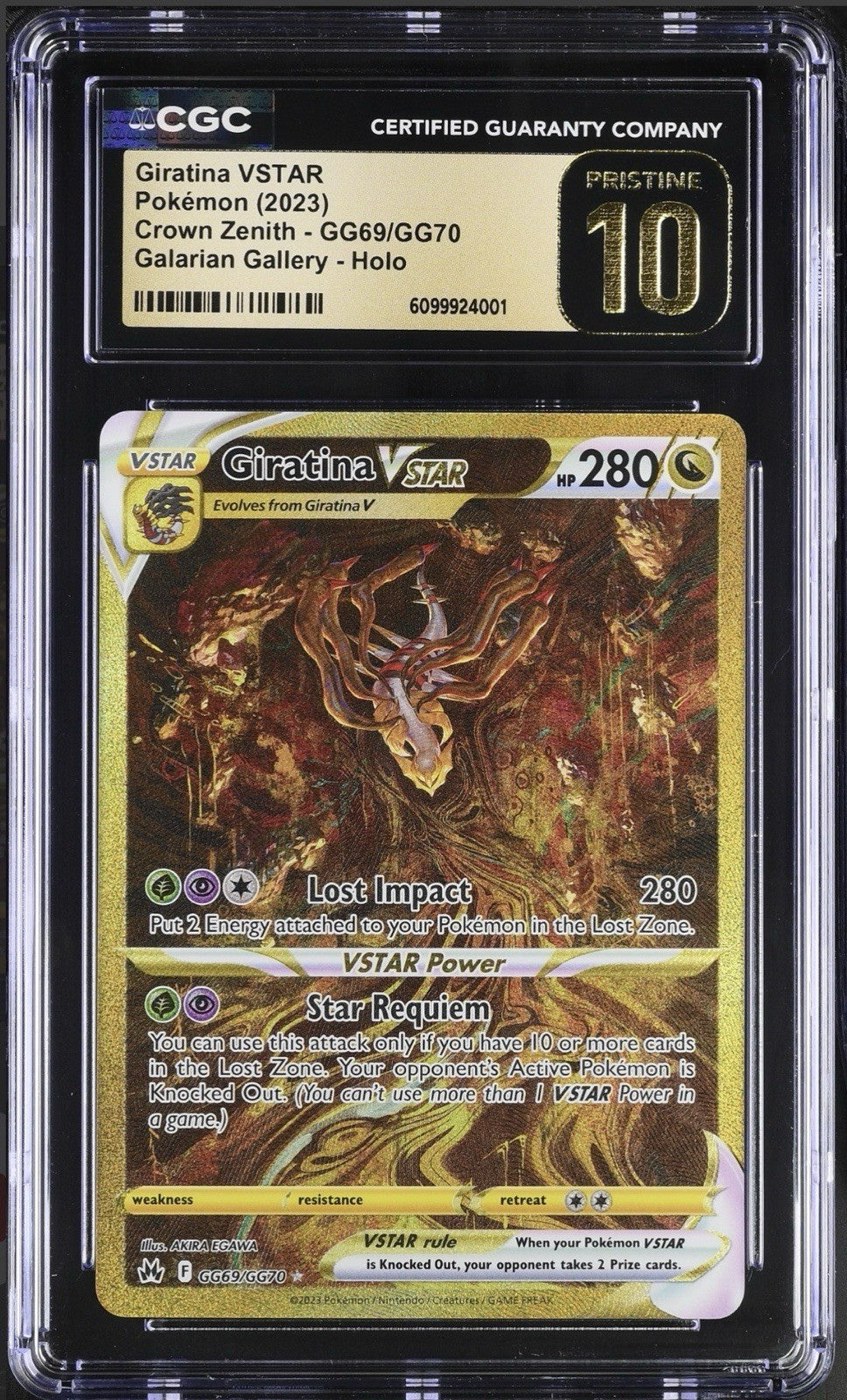 💎Giratina VSTAR GG69 Crown Zenith~Galarian Gallery GRADE 10 PRISTINE GOLD LABEL