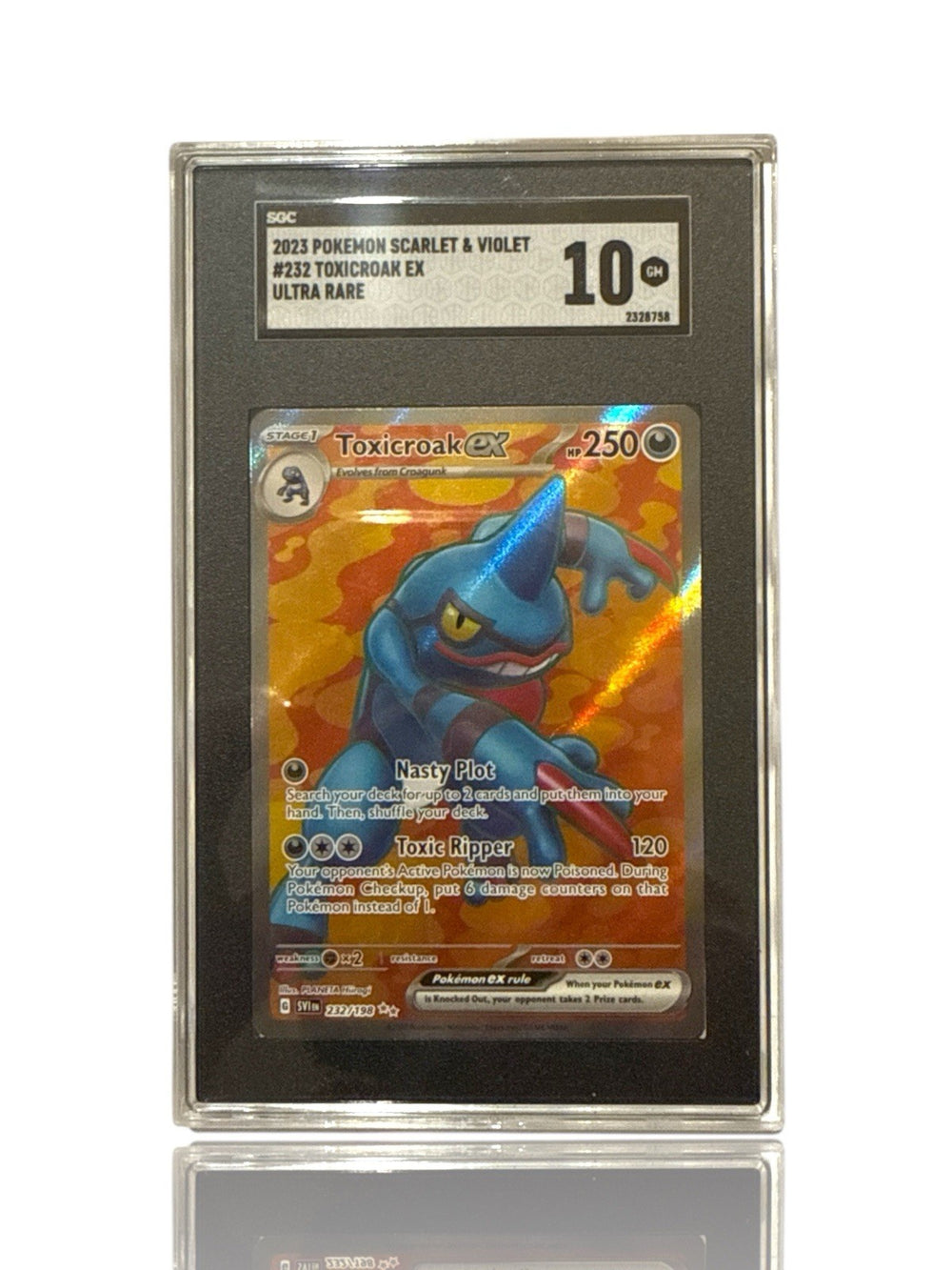 ‼️Pokemon Toxicroak ex 232/198: Scarlet & Violet Base Set Holo GRADE 10!💨