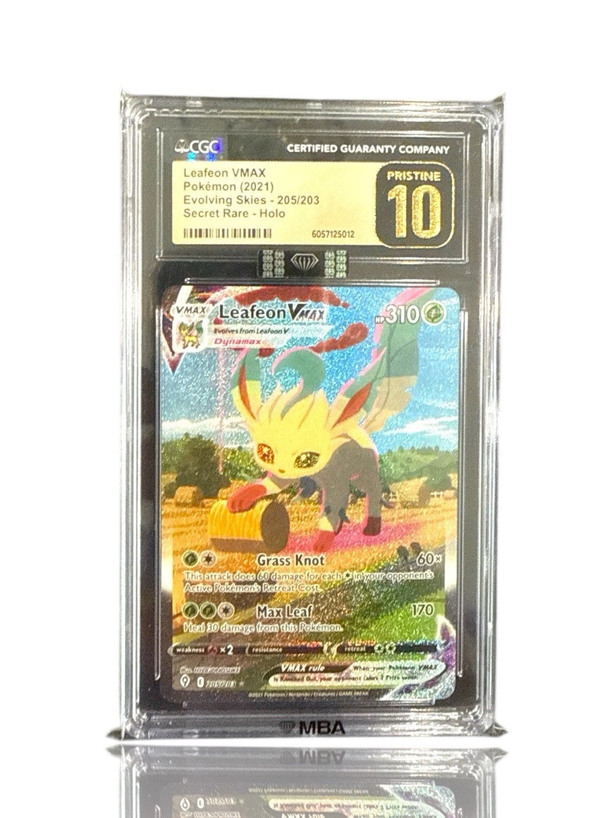 💚 Leafeon VMAX #205 Evolving Skies 10 PRISTINE GOLD LABEL BLACK DIAMOND MBA 💎