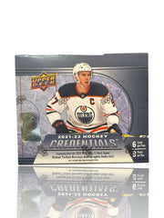 ‼️2021-22 Upper Deck Credentials Hockey Factory Sealed Hobby Box~SHOOT OFFER💨