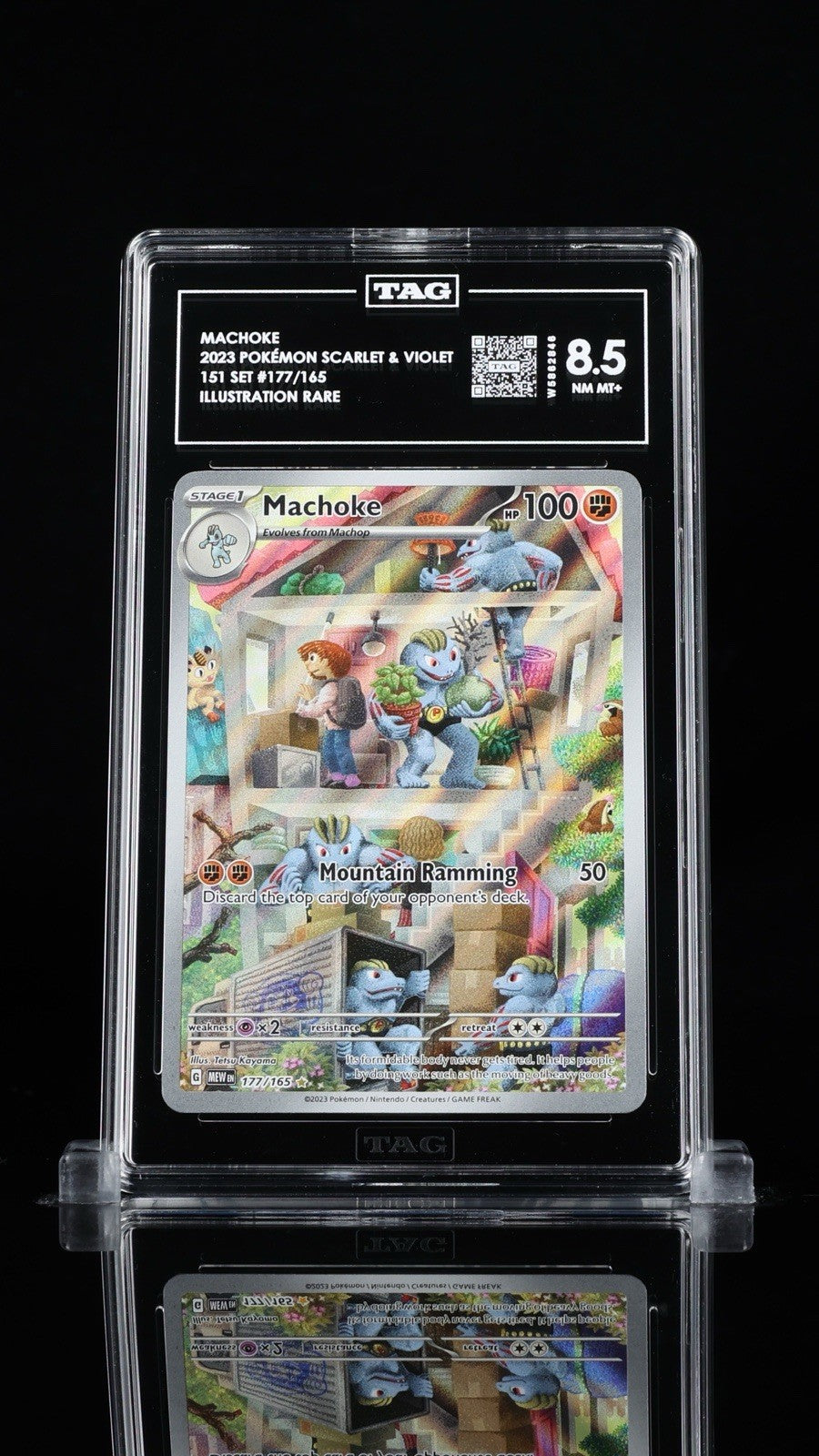 ‼️MACHOKE 2023 POKÉMON SCARLET & VIOLET 151 SET #177/165~ TAG GRADE 8.5!💨