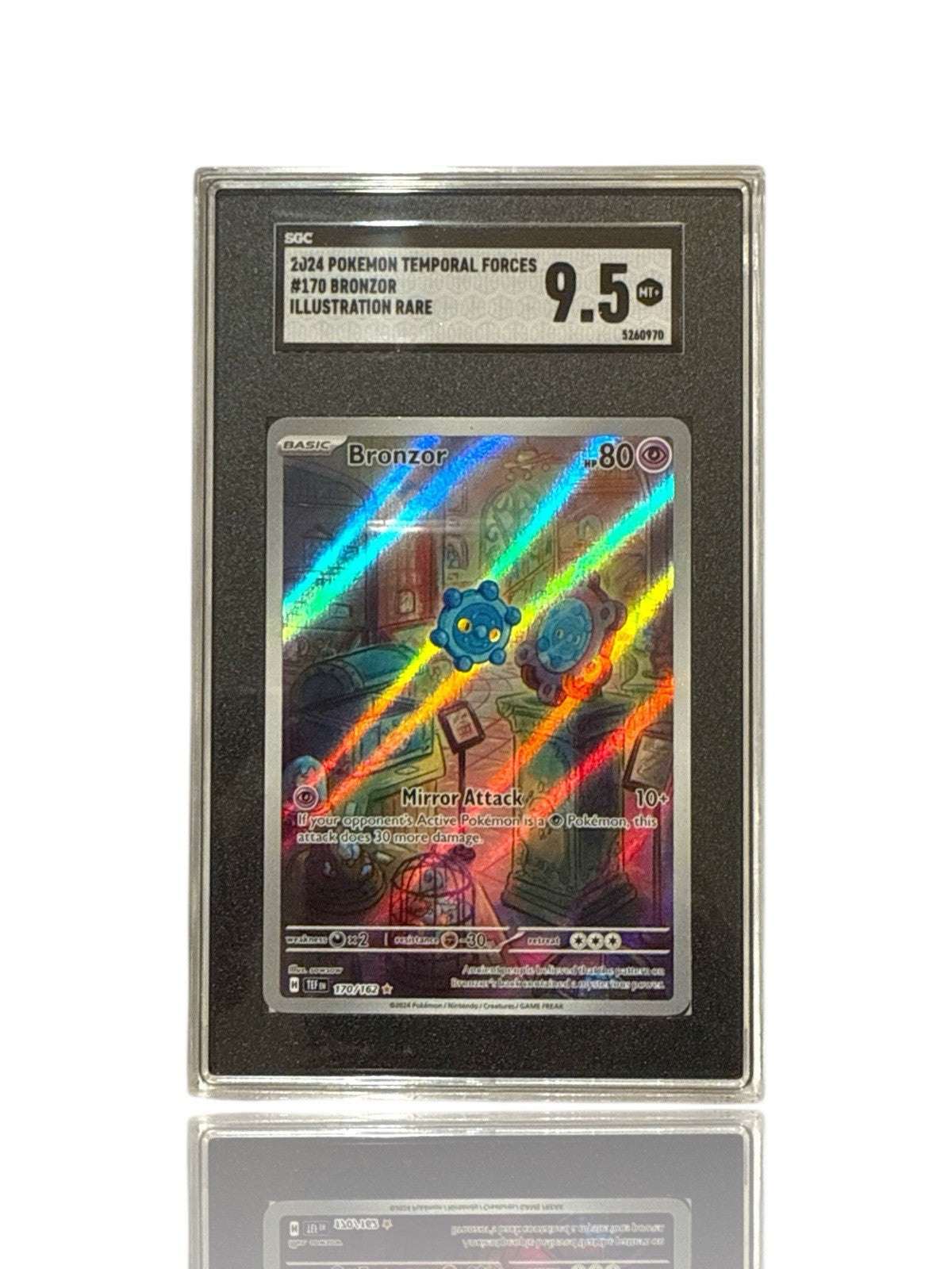 ‼️Pokemon Bronzor 170/162: Temporal Forces Holo GRADE 9.5! FAST SHIP~SHOOT OFFER