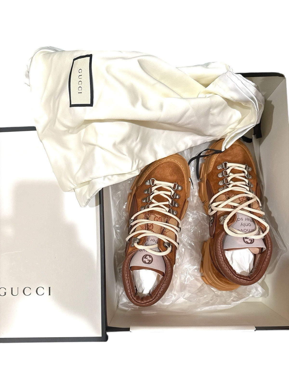 ‼️Gucci Monogram GG Brown Boots Brand NEW IN BOX SIZE 7! SAME DAY SHIP!💨