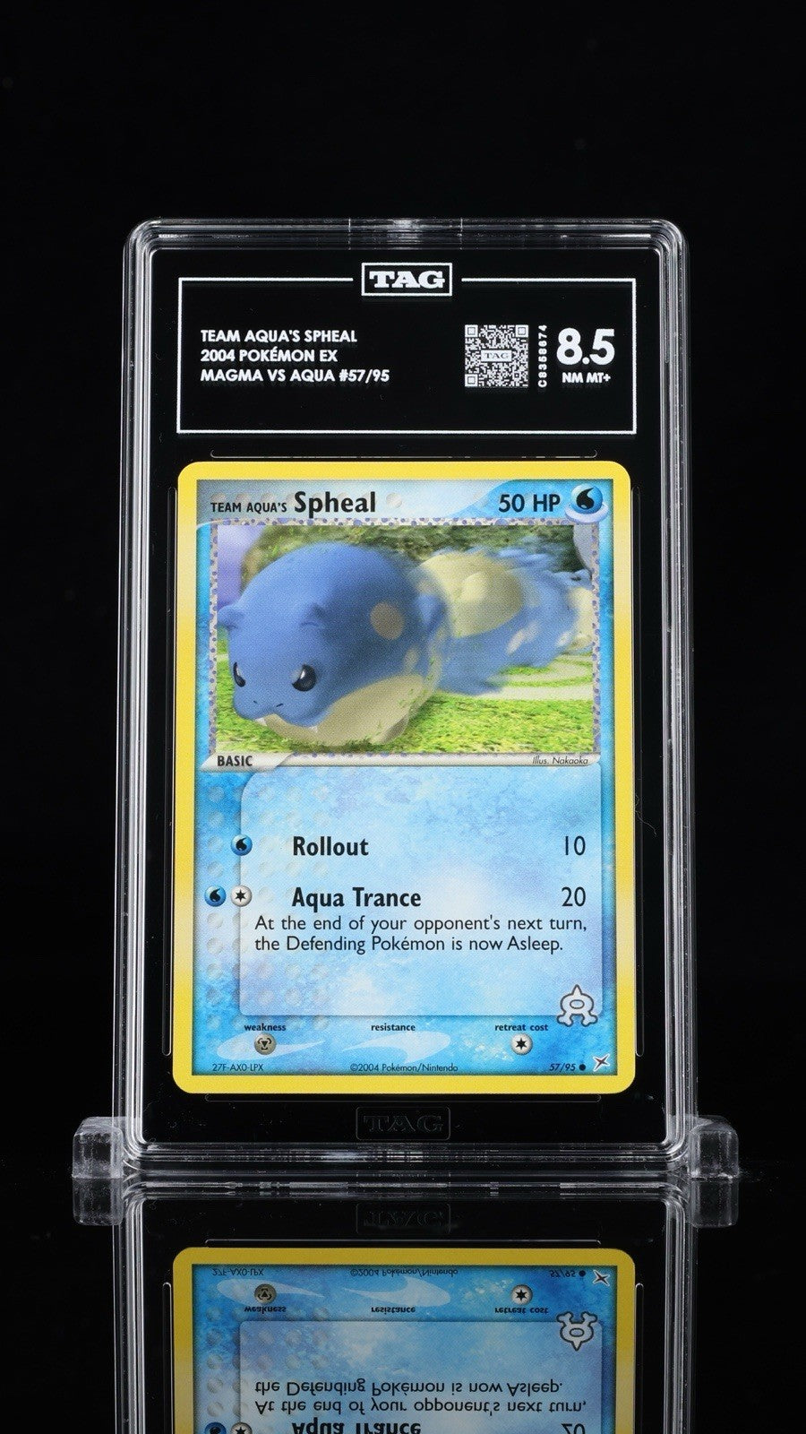⚠️2004 Pokemon EX Team Magma vs Aqua's Spheal #57/95~TAG GRADE 8.5~SHOOT OFFER💨