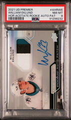 ‼️2021 UD PREMIER WILLIAM EKLUND HOR ACETATE ROOKIE AUTO PSA 8~SHOOT OFFER!💨