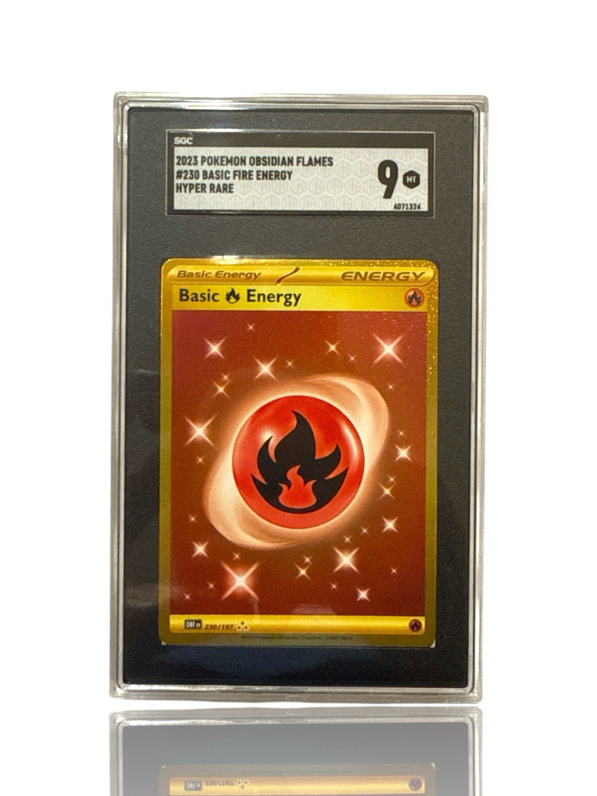 ‼️Pokemon Basic Fire Energy 230/197: Obsidian Flames Holo GRADE 9~FAST SHIP💨