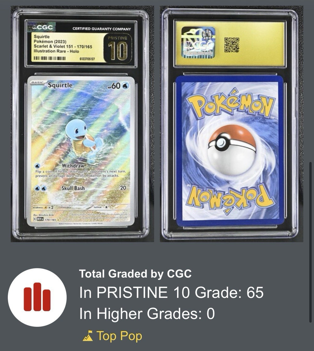💙 Squirtle 170 Scarlet & Violet 151 GRADE 10 PRISTINE GOLD LABEL TOP POP!💨