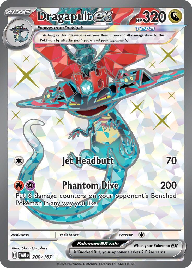 ‼️Pokemon Dragapult ex 200/167: Twilight Masquerade Holo GRADE 9.5! FAST SHIP💨