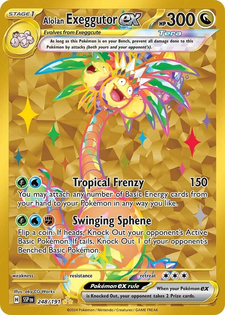 ‼️Alolan Exeggutor ex 248/191: Surging Sparks Holo GRADE 9!~SHIPS SAME DAY!💨