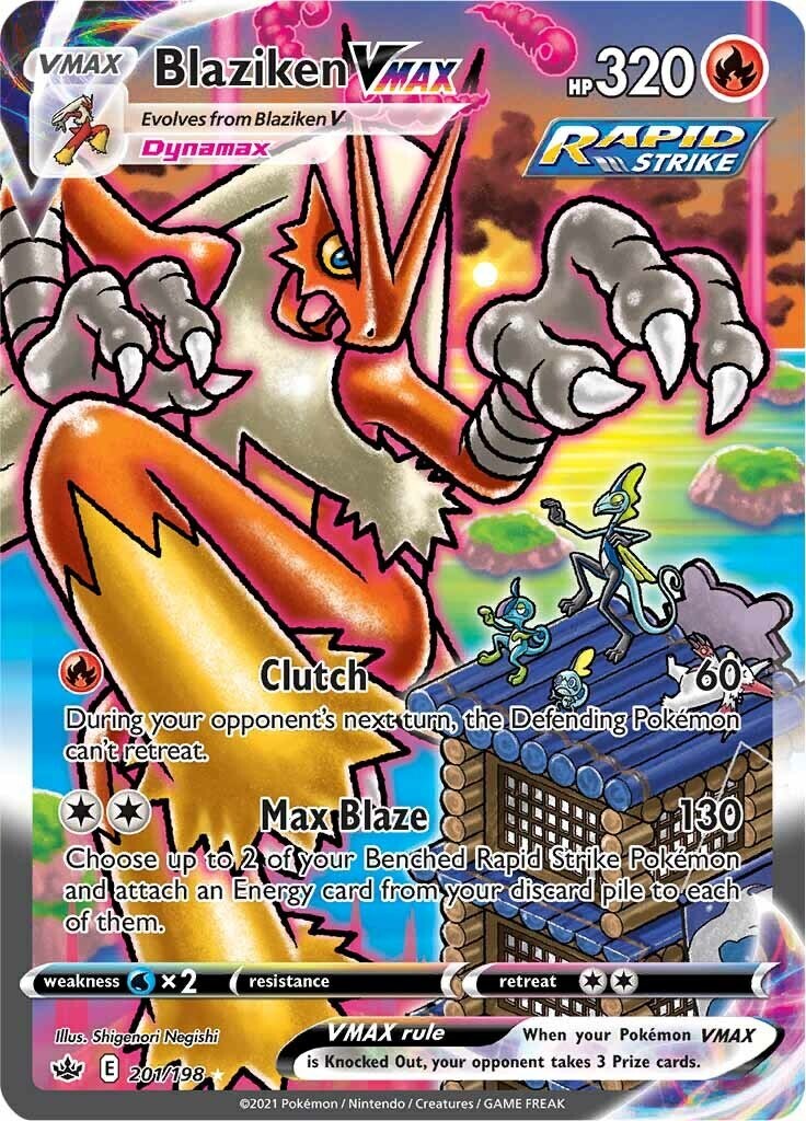 ‼️Pokemon Blaziken VMAX Alt Art Secret #201 Sword & Shield GRADE 10 PRISTINE!💨