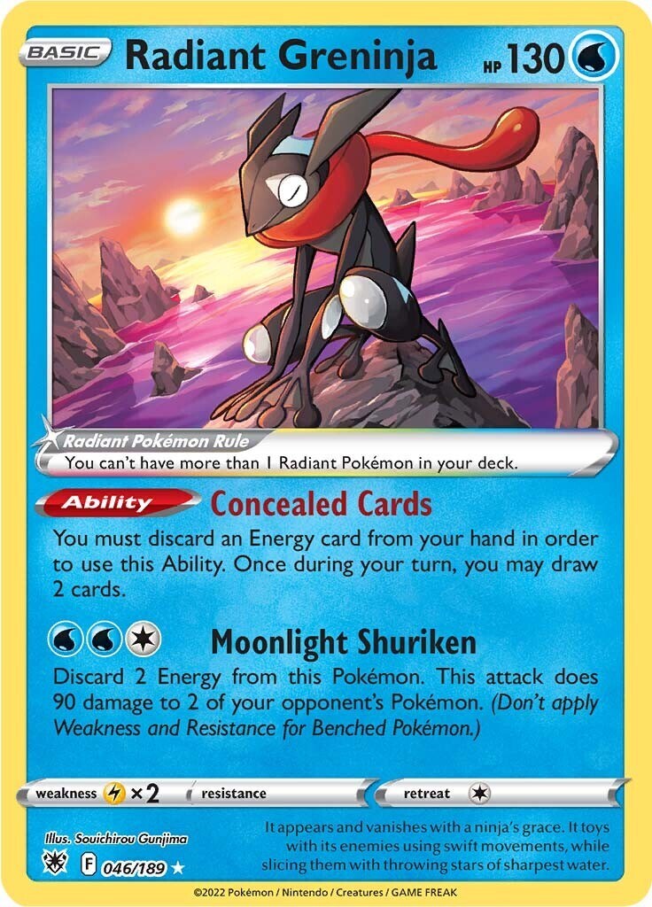 ‼️2022 POKEMON ASTRAL RADIANCE #046 RADIANT GRENINJA RADIANT RARE GRADE 10💨