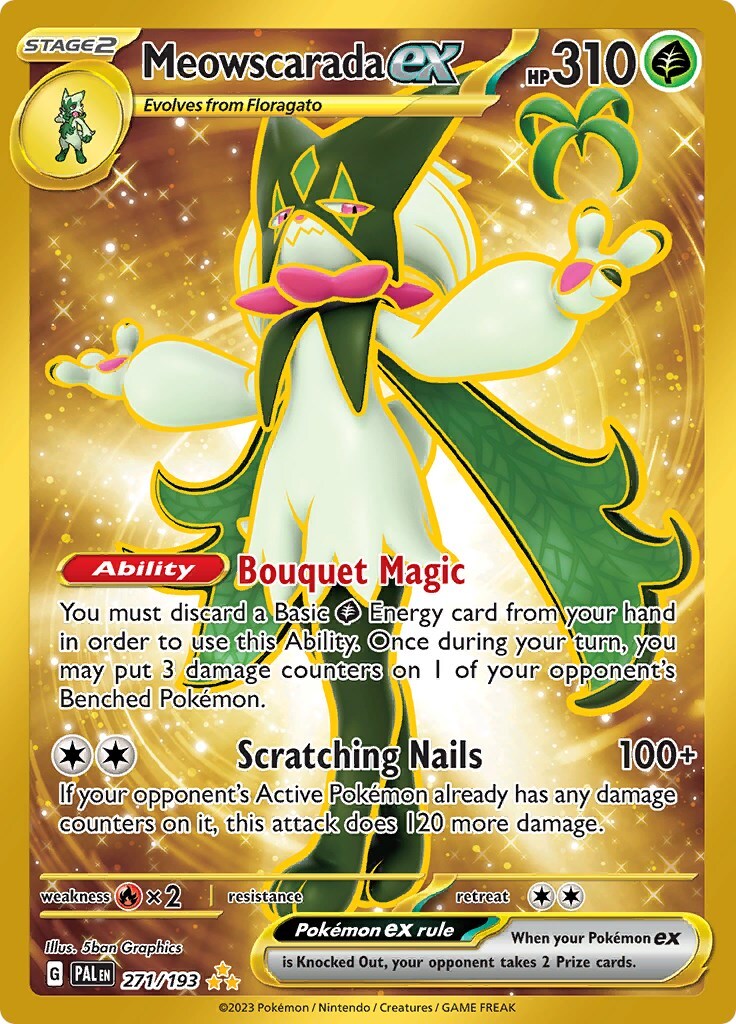 ‼️Meowscarada ex 271/193: Paldea Evolved Holo GRADE 10~FAST SHIP~SHOOT OFFER💨