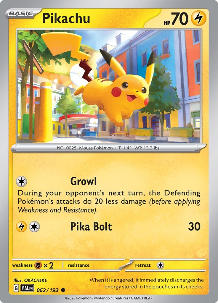 ‼️Pikachu 062/193 Sv02: Paldea Evolved Reverse Holo~GRADE 10! SHIPS SAME DAY💨