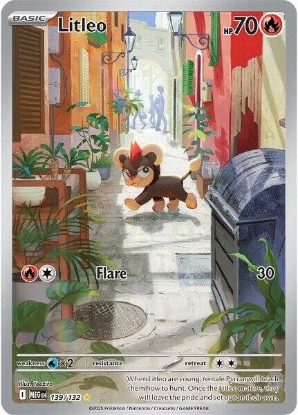 ‼️Pokemon Litleo 139/132: Mega Evolution Holo GRADE 9! FAST SHIP~SHOOT OFFER💨