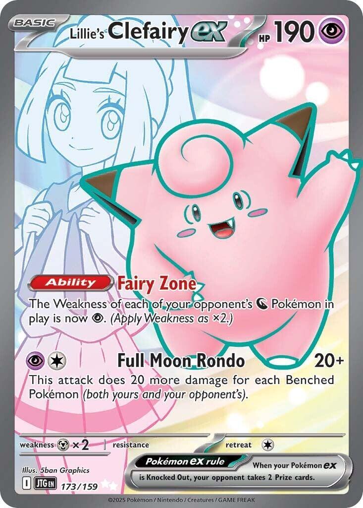 ‼️Pokemon Lillie's Clefairy ex 173/159: Journey Together Holo GRADE 10~FAST SHIP
