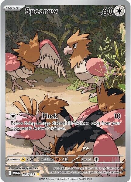‼️Spearow 151/132: Mega Evolution TAG GRADE 8.5! SAME DAY SHIP~SHOOT OFFER!💨